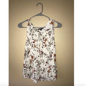 White Floral American Eagle Tank